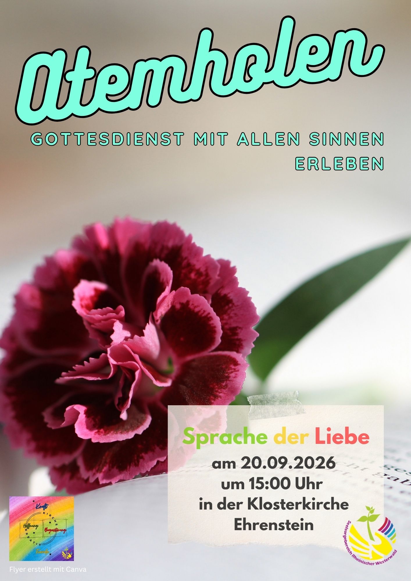 atemholen - Erlebnisgottesdienst am 20.09. in Ehrenstein